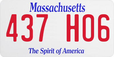 MA license plate 437HO6