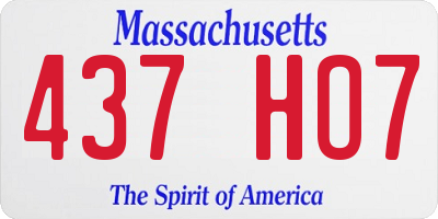 MA license plate 437HO7