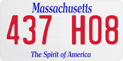 MA license plate 437HO8