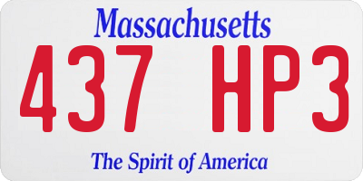 MA license plate 437HP3