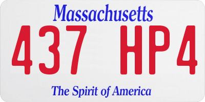 MA license plate 437HP4