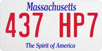 MA license plate 437HP7