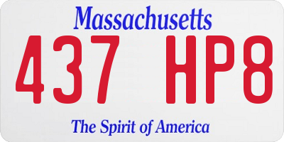 MA license plate 437HP8