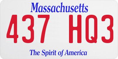MA license plate 437HQ3