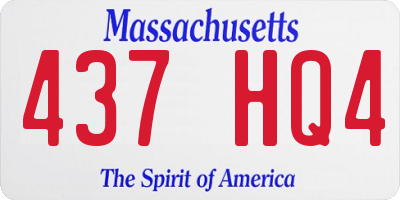 MA license plate 437HQ4