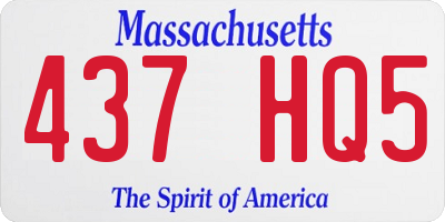 MA license plate 437HQ5