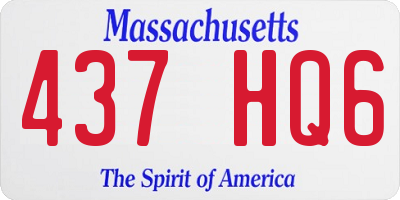MA license plate 437HQ6