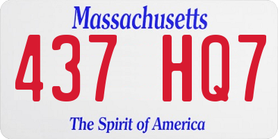 MA license plate 437HQ7
