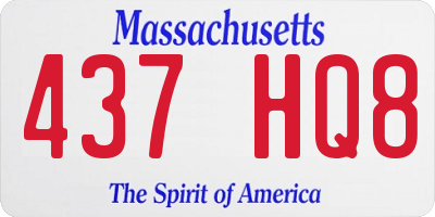 MA license plate 437HQ8