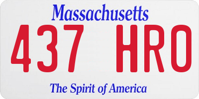 MA license plate 437HR0