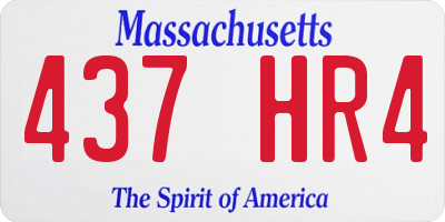 MA license plate 437HR4