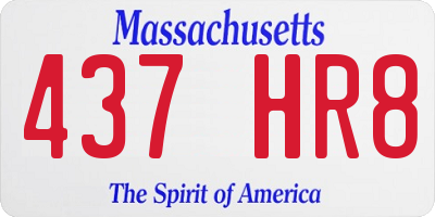 MA license plate 437HR8