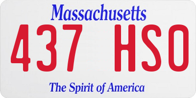 MA license plate 437HS0