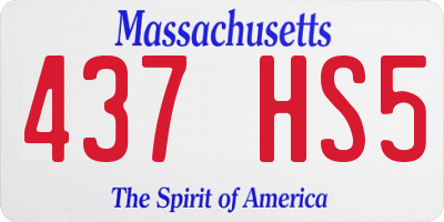MA license plate 437HS5