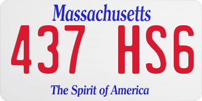 MA license plate 437HS6