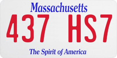 MA license plate 437HS7