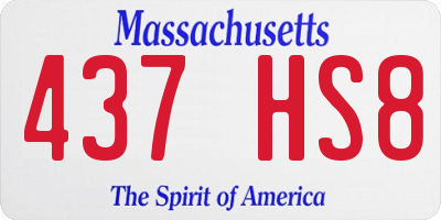 MA license plate 437HS8