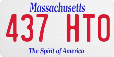 MA license plate 437HT0