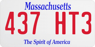 MA license plate 437HT3