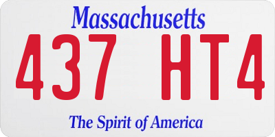 MA license plate 437HT4