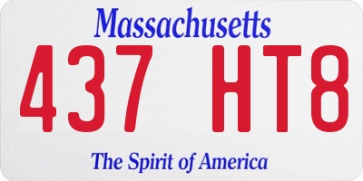 MA license plate 437HT8