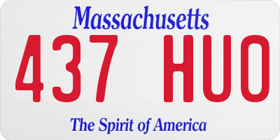 MA license plate 437HU0