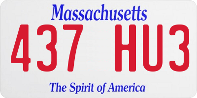 MA license plate 437HU3