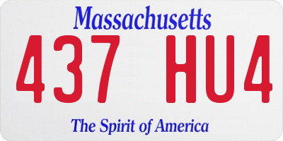 MA license plate 437HU4