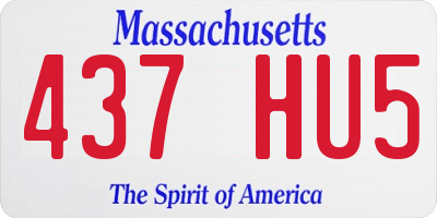 MA license plate 437HU5