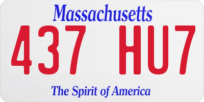 MA license plate 437HU7
