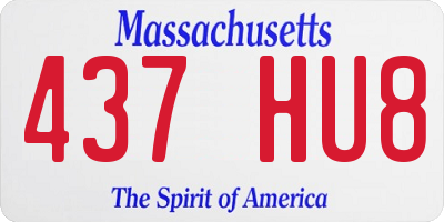 MA license plate 437HU8