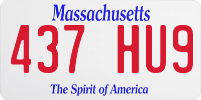 MA license plate 437HU9
