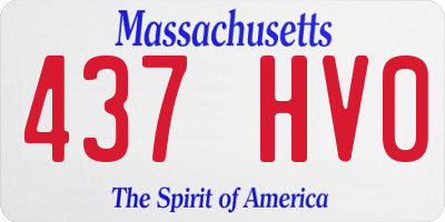 MA license plate 437HV0