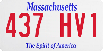 MA license plate 437HV1