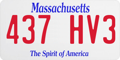 MA license plate 437HV3