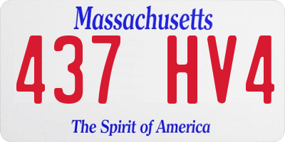 MA license plate 437HV4