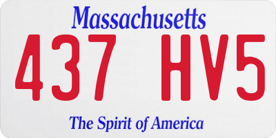 MA license plate 437HV5