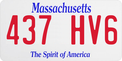 MA license plate 437HV6