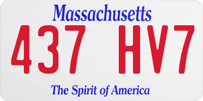 MA license plate 437HV7