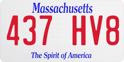 MA license plate 437HV8