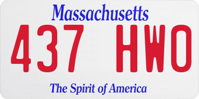 MA license plate 437HW0