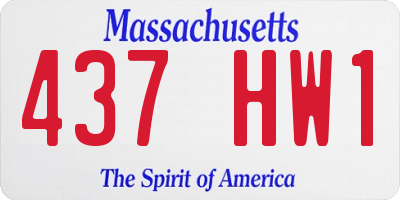 MA license plate 437HW1