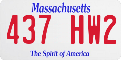 MA license plate 437HW2