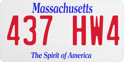 MA license plate 437HW4