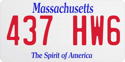 MA license plate 437HW6