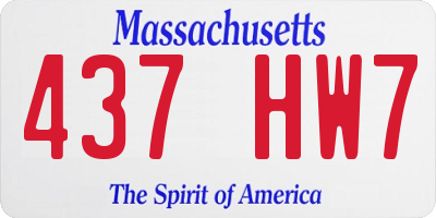 MA license plate 437HW7