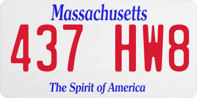 MA license plate 437HW8