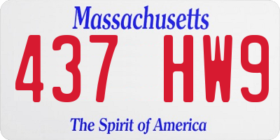 MA license plate 437HW9