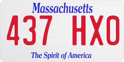 MA license plate 437HX0