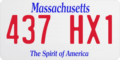 MA license plate 437HX1